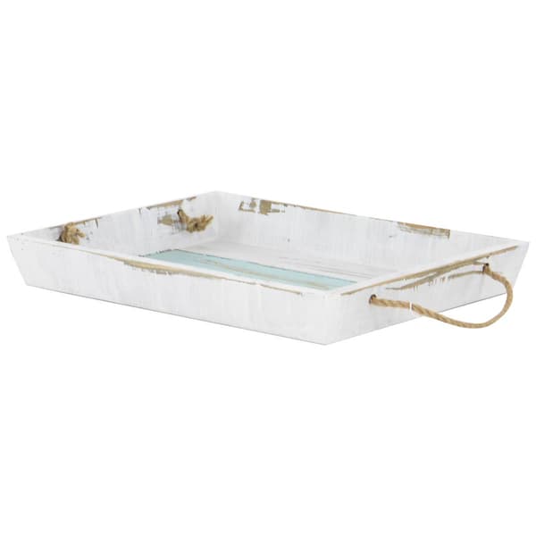 9th & Pike&#174; Set of 2 Wood Serving Trays with Rope Handles