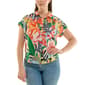 Womens Zac & Rachel Short Sleeve Printed Collared Button Down - image 1