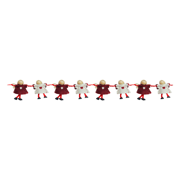 Northlight Red & Beige Angel Dolls Christmas Garland