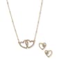 Nine West Gold-Tone Crystal Pave Heart Necklace & Earrings Set - image 1