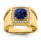 Mens Gentlemens Classics(tm) 14kt. Gold Sapphire & Diamond Ring - image 1
