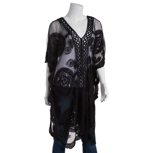 Womens Modena Lightweight Lace Crochet Kimono