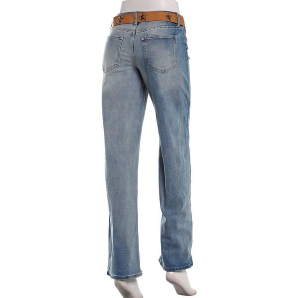 Juniors YMI® Britney Low Rise Wide Leg Jeans w/Brown Suede Belt