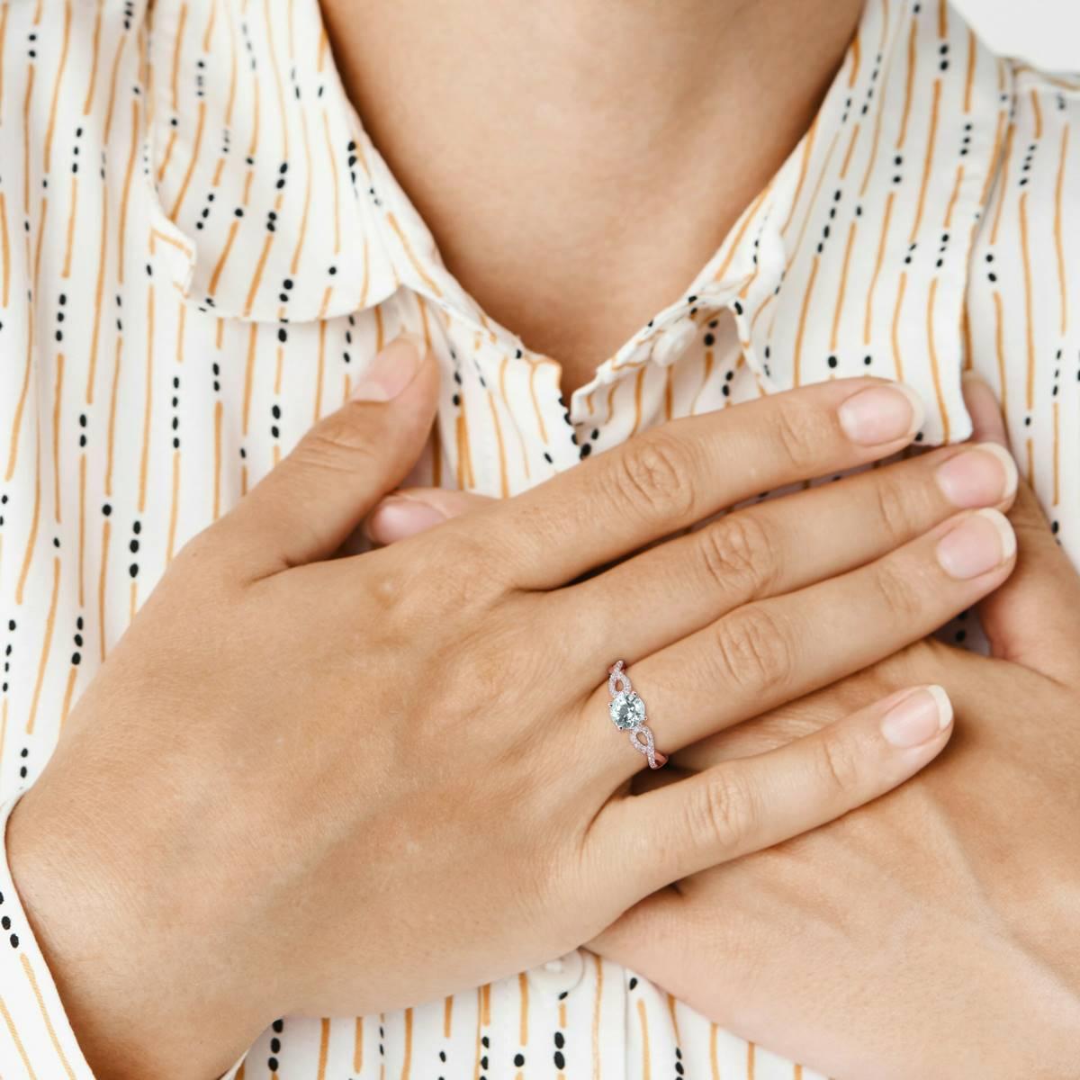 Gemstone Classics™ 10kt. Rose Gold Aquamarine Ring