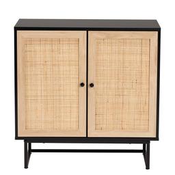 Baxton Studio Declan Espresso Wood 2-Door Storage Cabinet