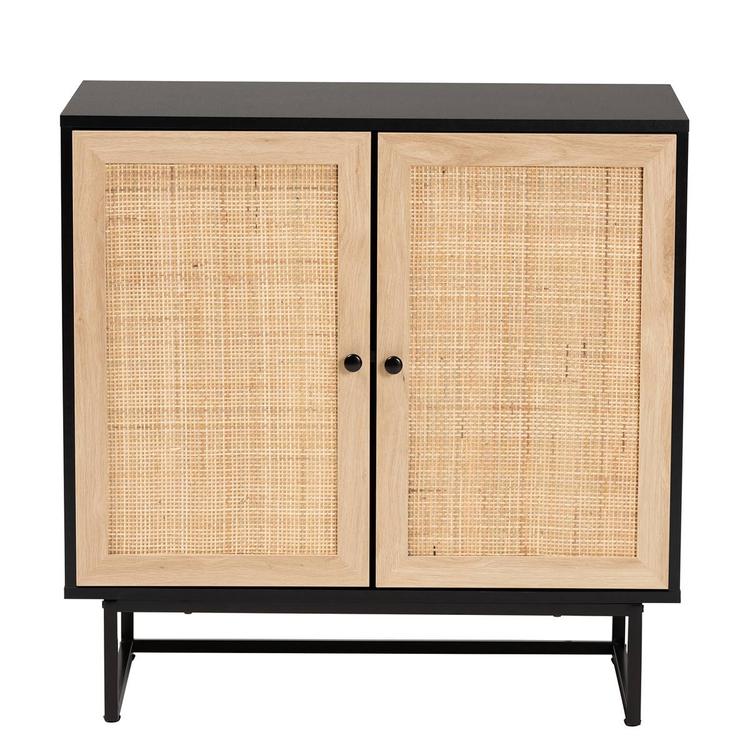 Baxton Studio Declan Espresso Wood 2-Door Storage Cabinet