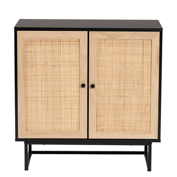Baxton Studio Declan Espresso Wood 2-Door Storage Cabinet