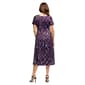 Women 24/7 Comfort Apparel Purple Pleated Flare Midi Pocket Dress - image 2
