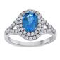 Gemstone Classics&#40;tm&#41; Sterling Silver Topaz & Sapphire Halo Ring - image 1