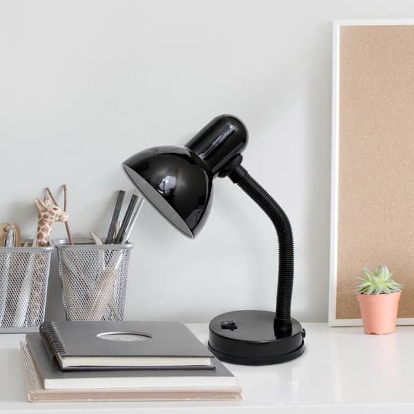 Simple Designs Basic Metal Desk Lamp w/Flexible Hose Neck