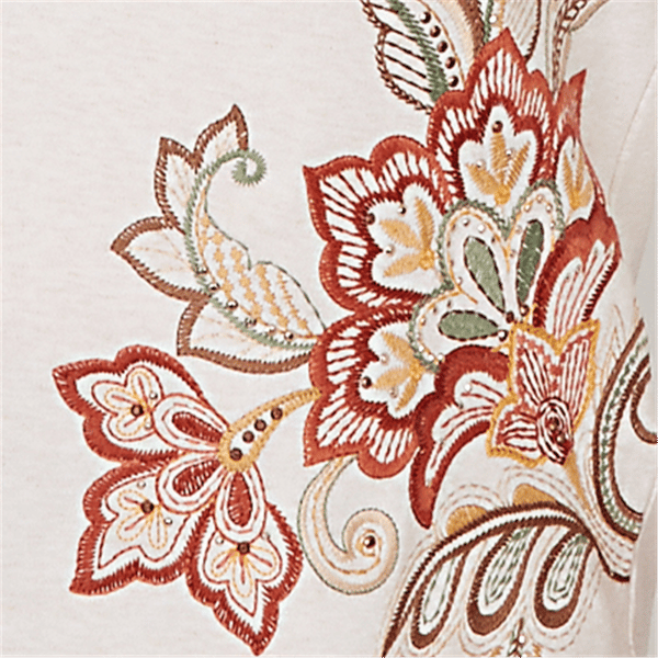 Womens Alfred Dunner Spice Market Floral Embroidery Blouse