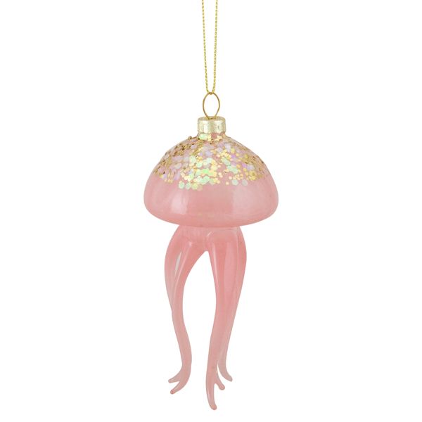 Northlight 4.75in. Transparent Jellyfish Glass Christmas Ornament - image 
