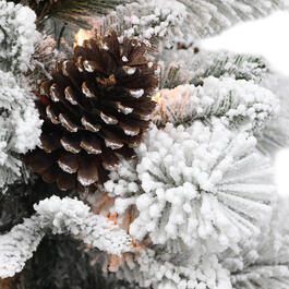 Puleo International 3.5 ft. Pre-Lit Flocked Rattan Christmas Tree