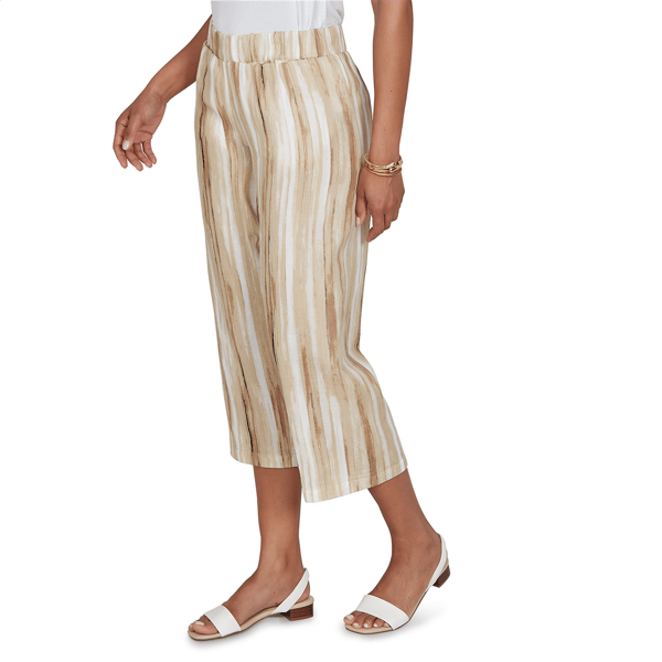 Womens Emaline Verde Grove II Stripe Abstract Pull On Capris