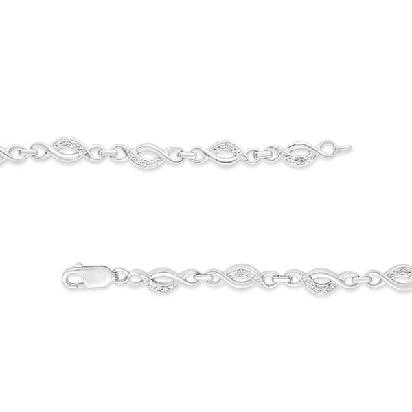 Haus of Brilliance Diamond Accent Curved Spiral Link Bracelet