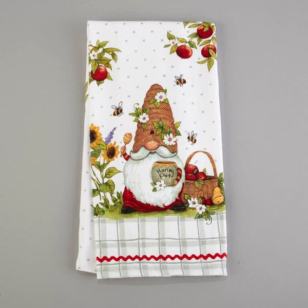 Garden Gnomes Bee Gnome Dual Kitchen Towel - image 