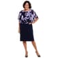 Womens Connected Apparel Floral Capelet Overlay Shift Dress - image 1