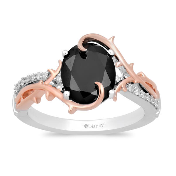 Sterling Silver 1/10cttw. Onyx Maleficent Ring - image 