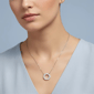 Saffron Moissanite Diamond Eternity Circle Necklace - image 2