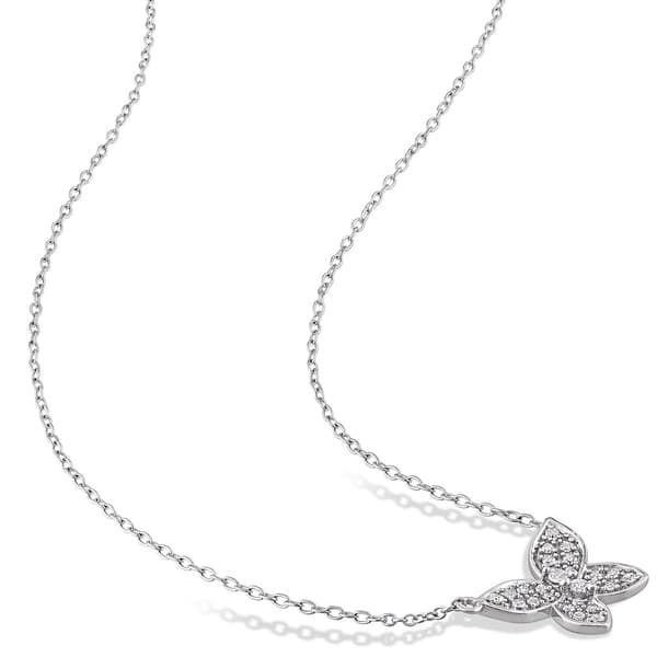 Diamond Classics&#8482; 10kt. White Gold Butterfly Necklace
