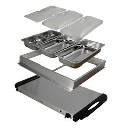 MegaChef Buffet Server & Food Warmer w/ 4 Removable Trays