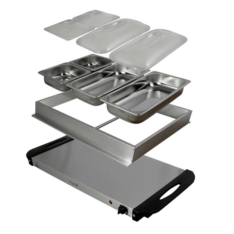 MegaChef Buffet Server & Food Warmer w/ 4 Removable Trays