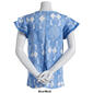 Womens Absolutely Famous Double Flutter Sleeve Damask Blouse - image 2