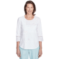 Petite Alfred Dunner St. Thomas Lace Patchwork Blouse - image 1