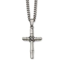 Mens Gentlemen's Classics(tm) Polished & Antiqued Cross Necklace