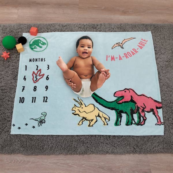 NBC Jurassic World Milestone Baby Blanket