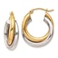 Gold Classics&#40;tm&#41; 14kt. Two-Tone 14x7mm Double Hoop Earrings - image 1