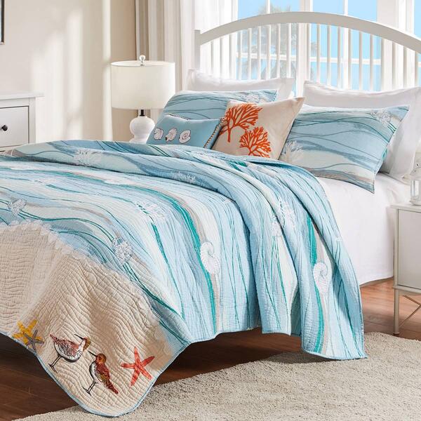 Greenland Home Fashions&#40;tm&#41; Maui Shorebirds Quilt Set w/ Pillows - image 