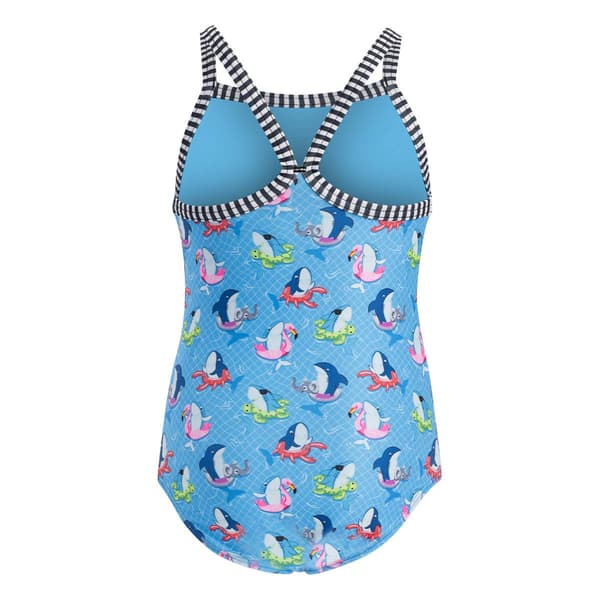 Girls &#40;4-6x&#41; Dolfin&#174; Fin Floats Criss-Cross One Piece Swimsuit