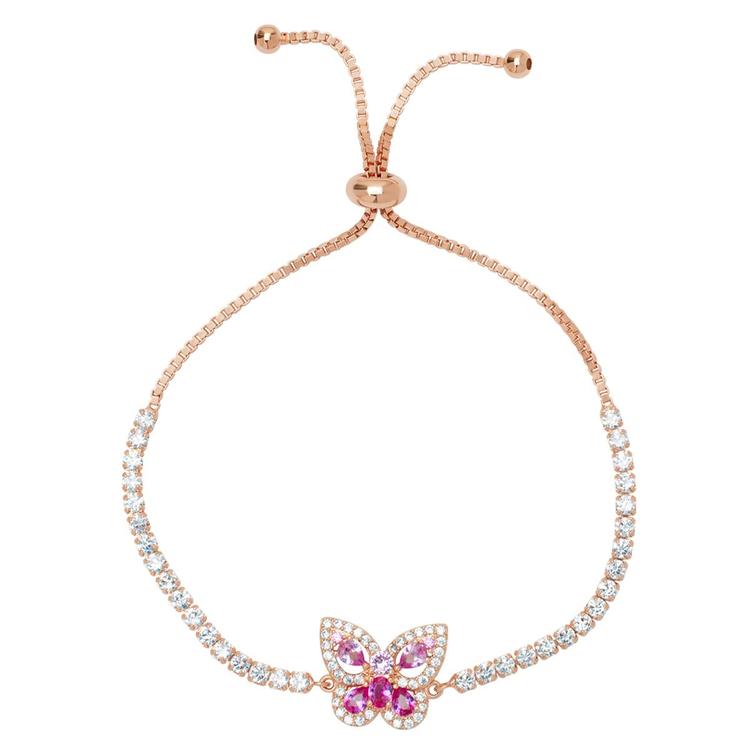 Gemstone by Gianni Argento Pink Sapphire Butterfly Bolo Bracelet