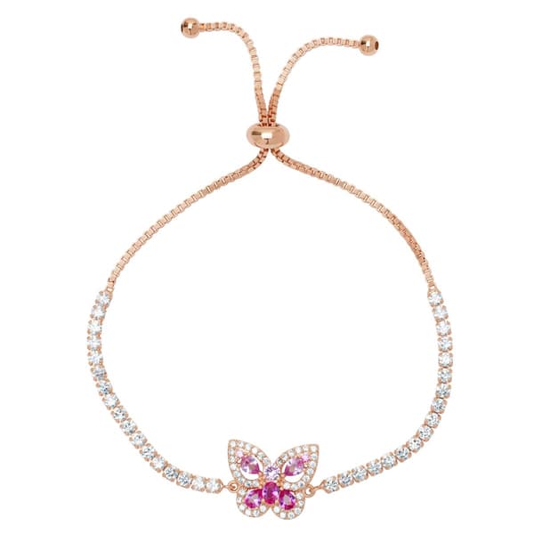 Gemstone by Gianni Argento Pink Sapphire Butterfly Bolo Bracelet