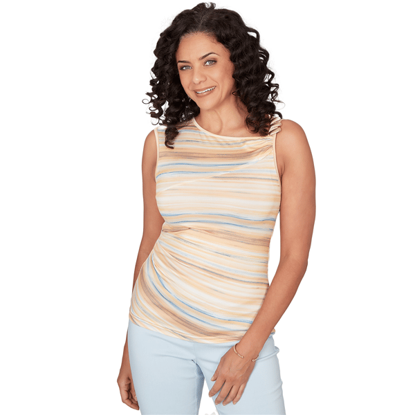 Petite Emaline Limoncello Sunrise Spaced Dye Stripe Tank Top