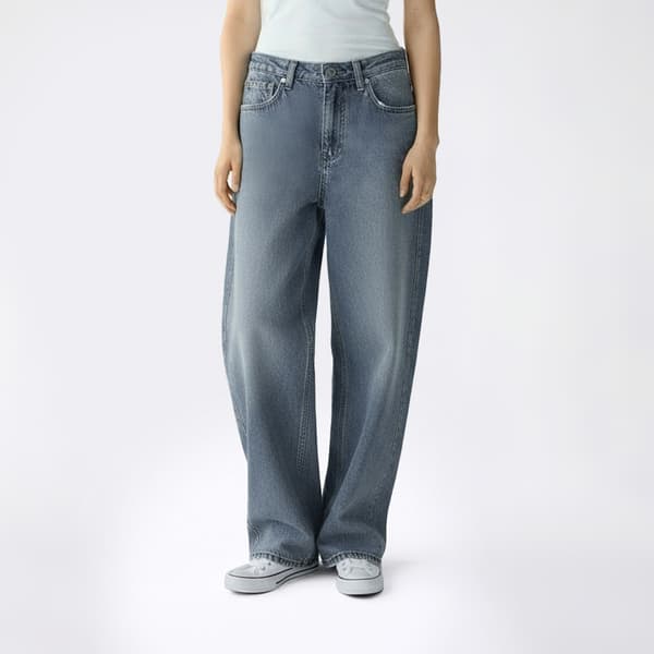 Juniors Celebrity Pink V Waist Baggy Wide Leg Low Rise Jeans