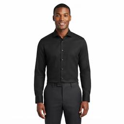 Mens Tom Baine Fitted Nylon Performance Long Sleeve Dress Shirt