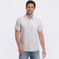 Mens VSTR Short Sleeve Vertical Stripe Button Down Shirt - White - image 1