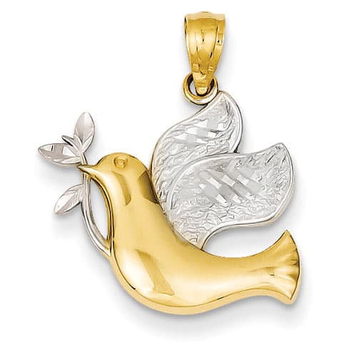 Gold Classics&#40;tm&#41; 14kt. Yellow Gold Peace Dove Pendant - image 