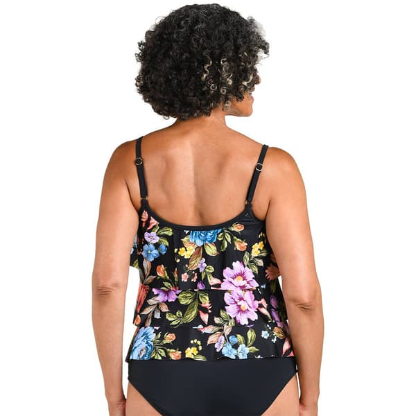 Womens Maxine Queen''s Garden Triple Tiered Tankini Swim Top