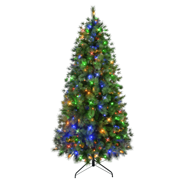 Puleo International 7.5ft. Pre-Lit Colorado Pine Christmas Tree