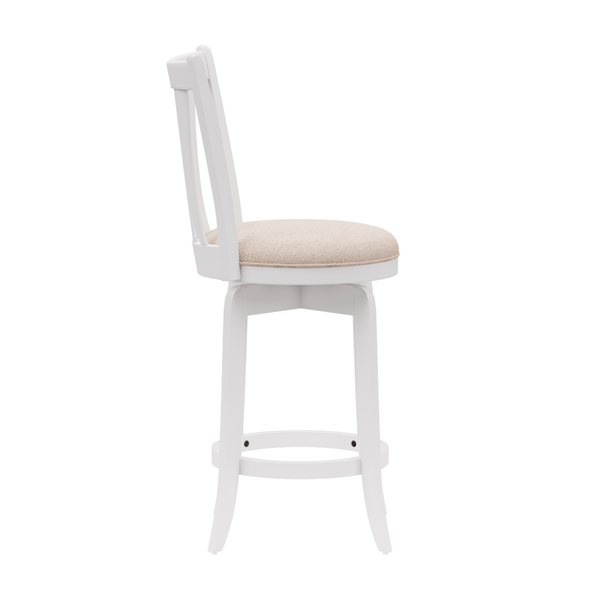 HH2 Home Savana White Wood Swivel Counter Height Stool