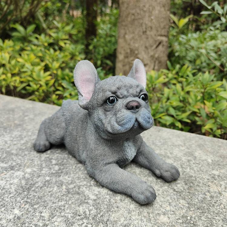 Hi-Line Gift Lying French Bulldog Garden Statue