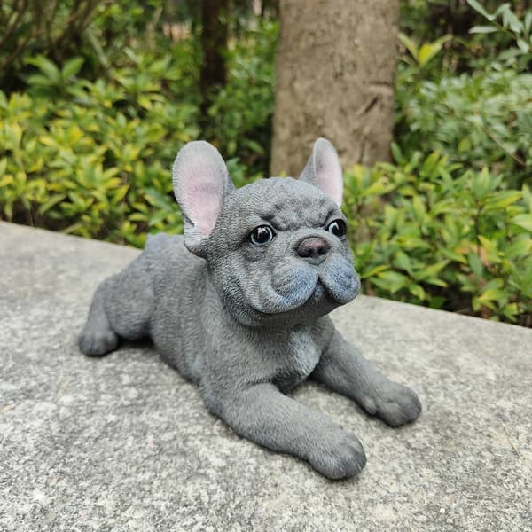 Hi-Line Gift Lying French Bulldog Garden Statue