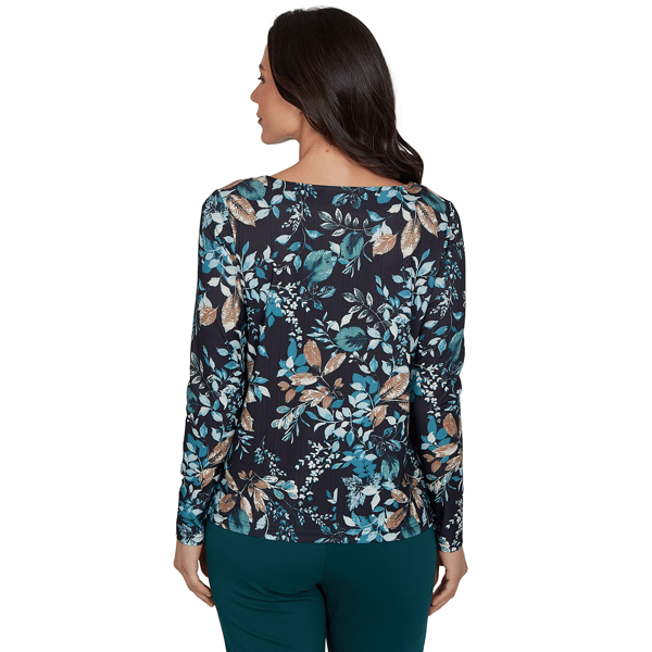 Womens Emaline Key Items Long Sleeve Cowl Neck Floral Blouse