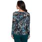 Womens Emaline Key Items Long Sleeve Cowl Neck Floral Blouse - image 2