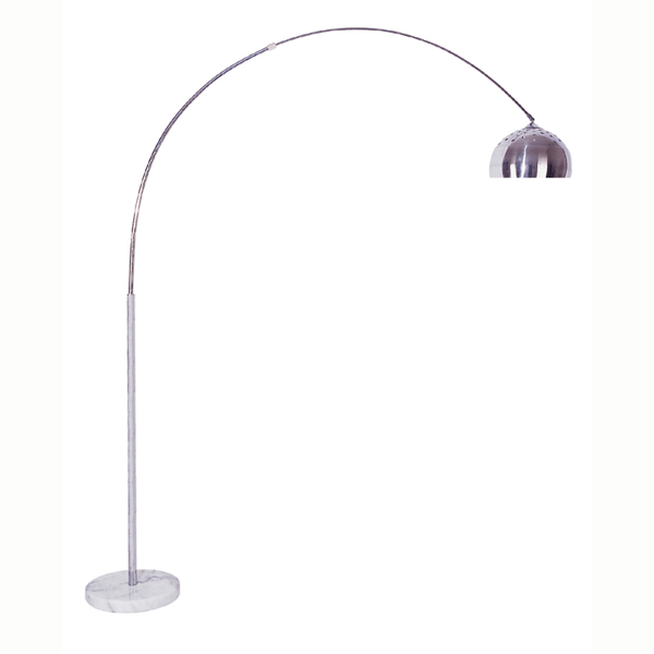 HomeRoots 85in. White Arched Floor Lamp With Dome Shade