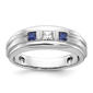 Mens Gentlemens Classics(tm) 14kt. White Gold Sapphire Satin Ring - image 1