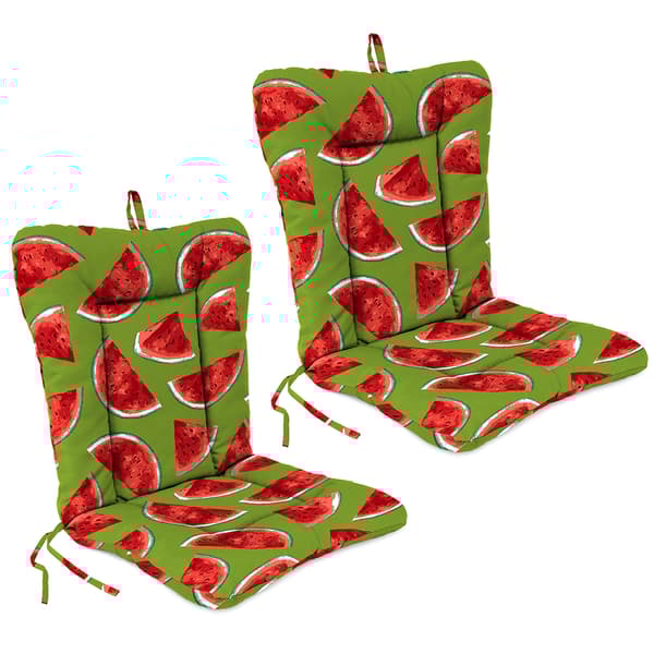 Jordan Manufacturing Set of 2 Melon Citrus Dining Chair Cushions - image 